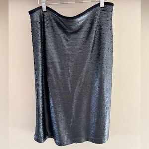 Alex Marie Black Sequin Pencil Skirt